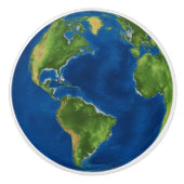 水彩地球の地球地理おもしろい3D錯覚 セラミックノブ (正面)