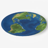 水彩地球の地球地理おもしろい3D錯覚 ペーパープレート (アングル)