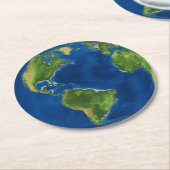 水彩地球の地球地理おもしろい3D錯覚 ラウンドペーパーコースター (アングル)
