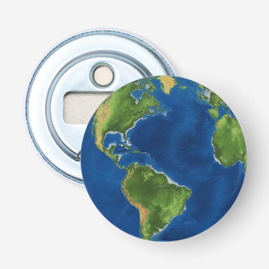 水彩地球の地球地理おもしろい3D錯覚 栓抜き (正面)