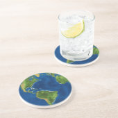 水彩地球地球地球地おもしろい理3D幻想 コースター (側面)