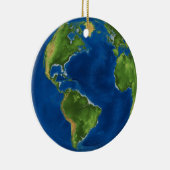 水彩地球地球地球地おもしろい理3D幻想 セラミックオーナメント (右)
