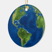 水彩地球地球地球地おもしろい理3D幻想 セラミックオーナメント (左)