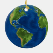 水彩地球地球地球地おもしろい理3D幻想 セラミックオーナメント (裏面)