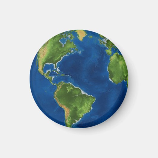 水彩地球地球地球地おもしろい理3D幻想 マグネット (正面)