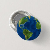 水彩地球地球地球地おもしろい理3D幻想 缶バッジ (正面&裏面)