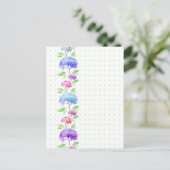 水彩垂直シームレスパター縁どン ポストカード (スタンド正面)