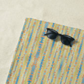 水彩垂直ストライプの水玉模様パターン ビーチタオル (インサイチュ)