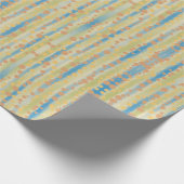 水彩垂直ストライプの水玉模様パターン ラッピングペーパー (角)