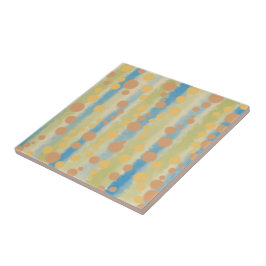 水彩垂直ストライプの水玉模様 タイル