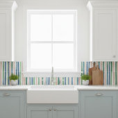 水彩垂直ストライプグリーンブルーサンゴ タイル