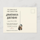 水彩城アートワーク誕生日招待状 インビテーションポストカード (裏面)