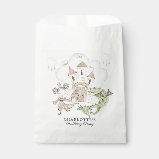 水彩城プリンセスドラゴンガールズ誕生日 フェイバーバッグ (正面)