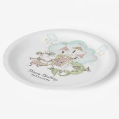 水彩城プリンセスドラゴンガールズ誕生日 ペーパープレート (アングル)