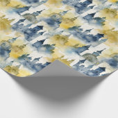 水彩城ラッピング紙 – 青&黄 ラッピングペーパー (角)