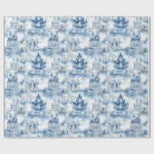 水彩城郭ラッピング紙 ラッピングペーパー (フラット)