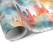 水彩城郭ラッピング紙 ラッピングペーパー (ロールコーナー)