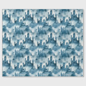 水彩城郭ラッピング紙 ラッピングペーパー (フラット)