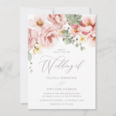 水彩塵埃バラ結婚ズ 招待状 (正面)