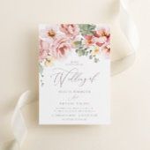 水彩塵埃バラ結婚ズ 招待状