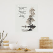 水彩墨絵を描の黒い木と引用文 ポスター (キッチン)