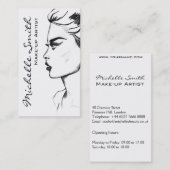 水彩墨黒白人化粧 名刺 (正面/裏面)