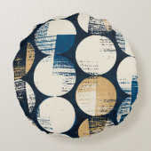 水彩壊れたドット染め効果。 ラウンドクッション (裏面)