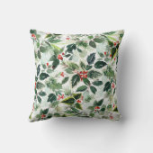 水彩変化ウィンターベリーのクリスマス クッション (裏面)