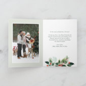 水彩変化ウィンターベリー写真クリスマス シーズンカード (内部)