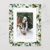 水彩変化ウィンターベリー写真クリスマス シーズンポストカード (正面)