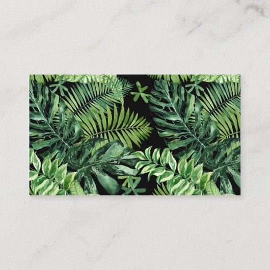 水彩変化モンステラ熱帯子供部屋 名刺 (裏面)