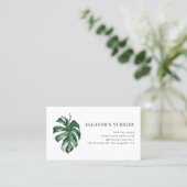 水彩変化モンステラ熱帯子供部屋 名刺 (スタンド正面)