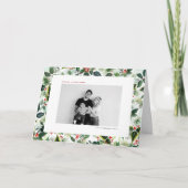 水彩変色赤ウィンターベリークリスマス シーズンカード (正面)