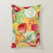 水彩夏のフルーツデコール アクセントクッション (正面(垂直))