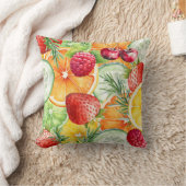 水彩夏のフルーツデコール クッション (ブランケット)