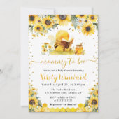 水彩夏のミツバチとヒマワリ赤ちゃんシャワー 招待状 (正面)