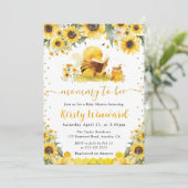 水彩夏のミツバチとヒマワリ赤ちゃんシャワー 招待状 (スタンド正面)