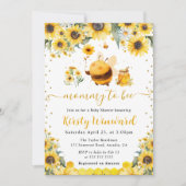 水彩夏のミツバチとヒマワリ赤ちゃんシャワー 招待状 (正面)