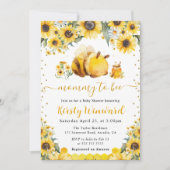 水彩夏のミツバチとヒマワリ赤ちゃんシャワー 招待状 (正面)