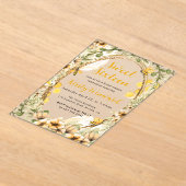 水彩夏のミツバチと花のSweet sixteen アクリル招待状 (レイダウン)