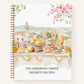 水彩夏の家族地中海のレシピ本 ノートブック (正面)