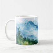 水彩夏の山間風景 コーヒーマグカップ (左)