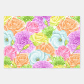 水彩夏の庭の花 ラッピングペーパーシート (正面)