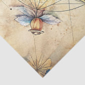 水彩夏の旅行レトロなフローラコンパス 薄葉紙 (詳細)