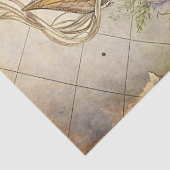 水彩夏の旅行レトロなフローラコンパス 薄葉紙 (詳細)