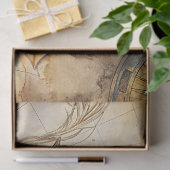 水彩夏の旅行レトロなフローラコンパス 薄葉紙 (ギフト)