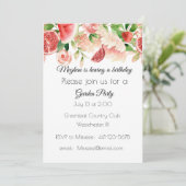 水彩夏の果実と花の招待状 招待状 (スタンド正面)