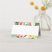 水彩夏の熱帯パーティー折り畳み座席表 プレイスカード (裏面)