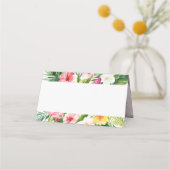 水彩夏の熱帯パーティー折り畳み座席表 プレイスカード (正面)