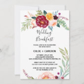 水彩夏の花のウェディングブレックファスト 招待状 (正面)